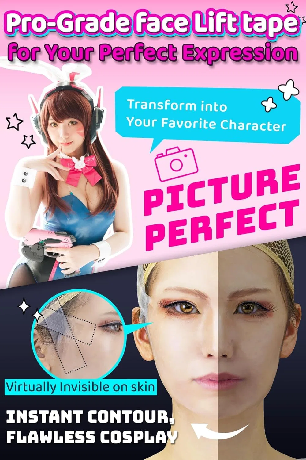 Невидимая лента для подтяжки лица «Cosplay Face Lift Up Tape» от VECTill Ｖｅｃｔｉｌｌ — фото 3
