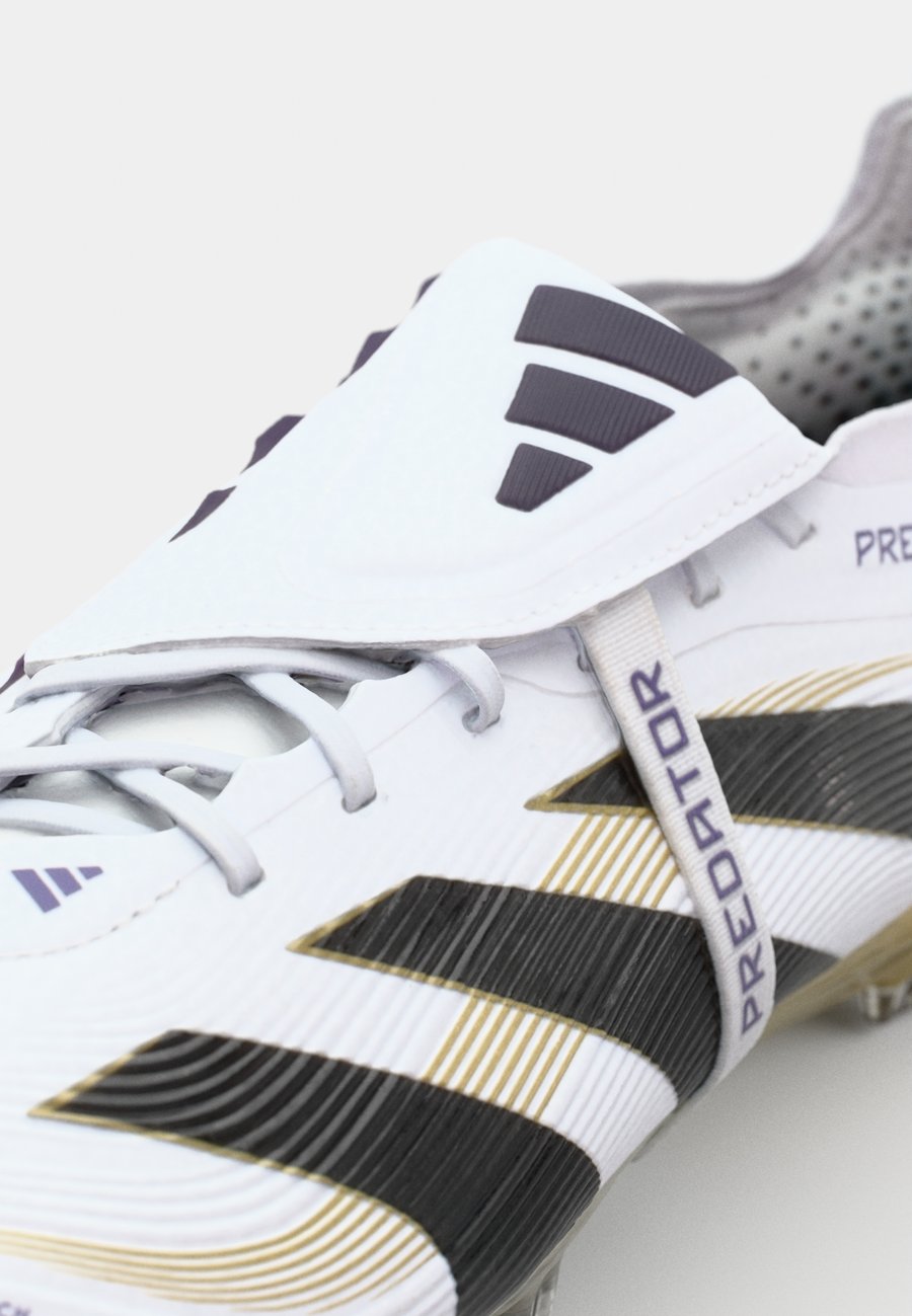 Кроссовки Adidas Performance PREDATOR ELITE FOLD-OVER TONGUE FIRM GROUND FOOTBALL BOOTS, Footwear White/Core Black/Gold Metallic/White — фото 3