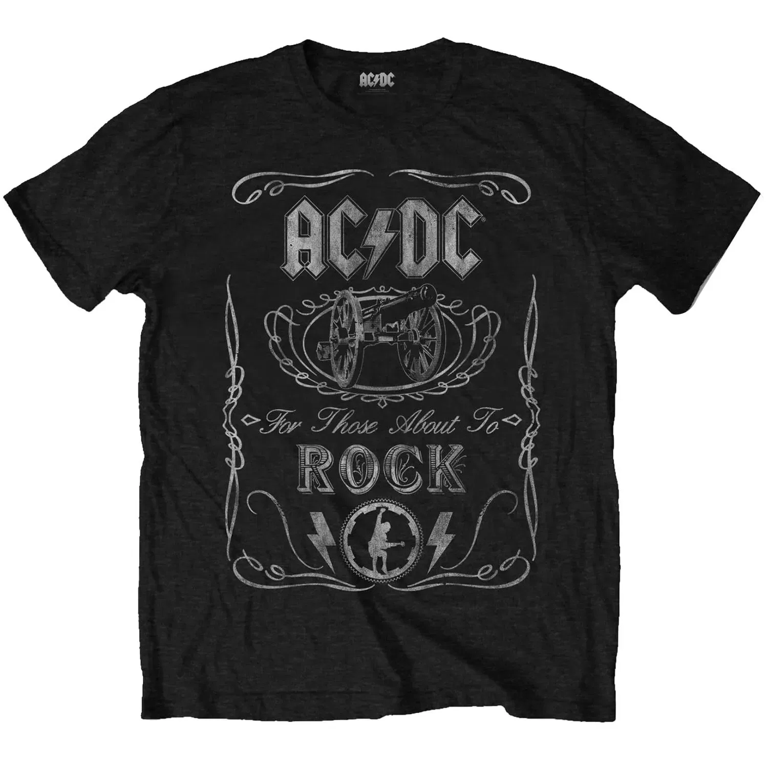 Футболка с винтажным принтом Ac/Dc, черный
