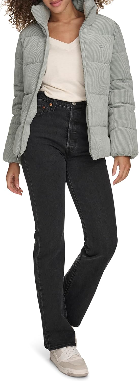 Женская утепленная куртка Levi's Zoe из вельвета, серо-зеленый — фото 2