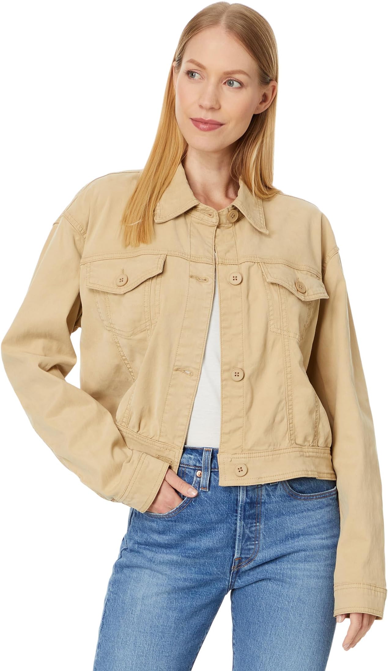 

Куртка KUT from the Kloth Rumi - Cropped Trucker Jacket, хаки