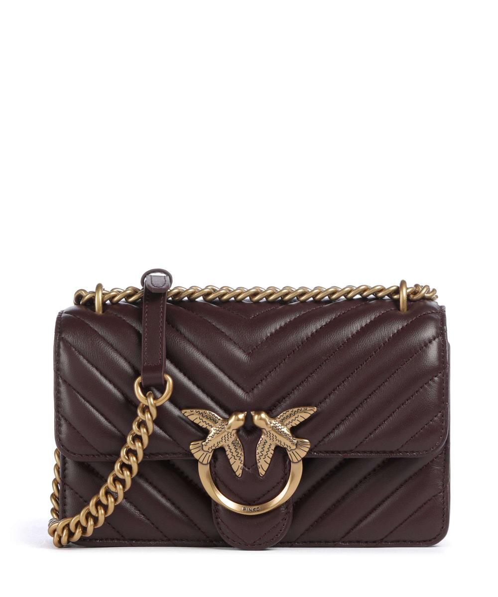 

Мини-Сумка Love one из мелкозернистой кожи Pinko, фиолетовый