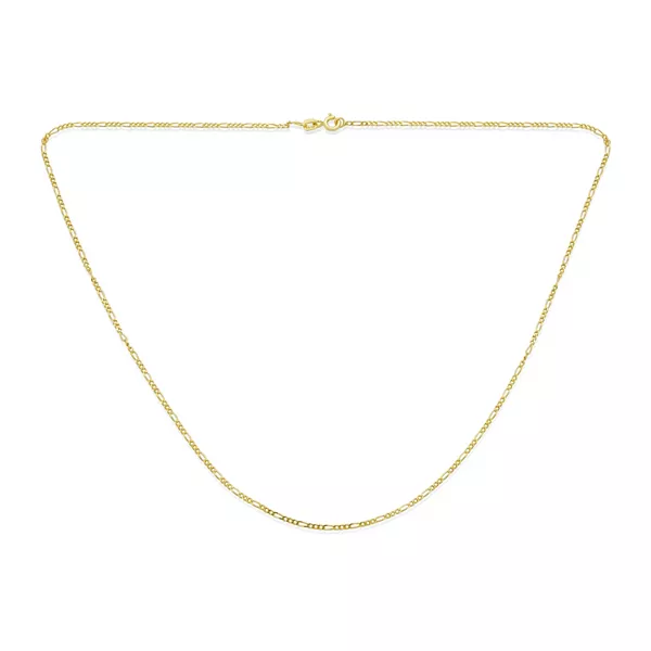 

Тонкое и легкое ожерелье из прочного цельного серебра с золотым покрытием "Фигаро" толщиной 1,2 мм Bling Jewelry, gold-tone