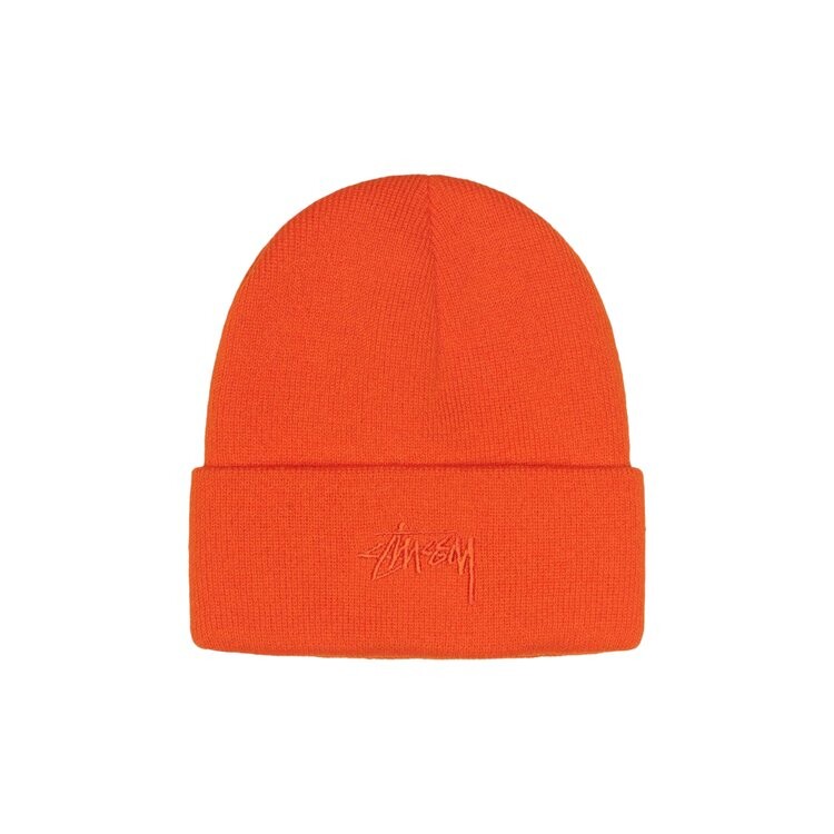 

Шапка Stussy Stock Cuff Beanie, цвет Fire Orange