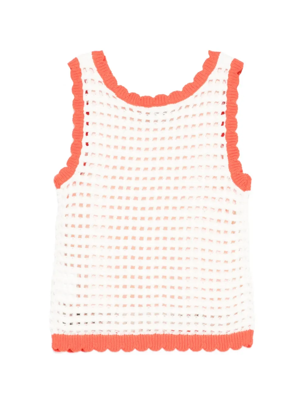 Вязаный топ с цветочной аппликацией Stella Mccartney Kids, белый — фото 2