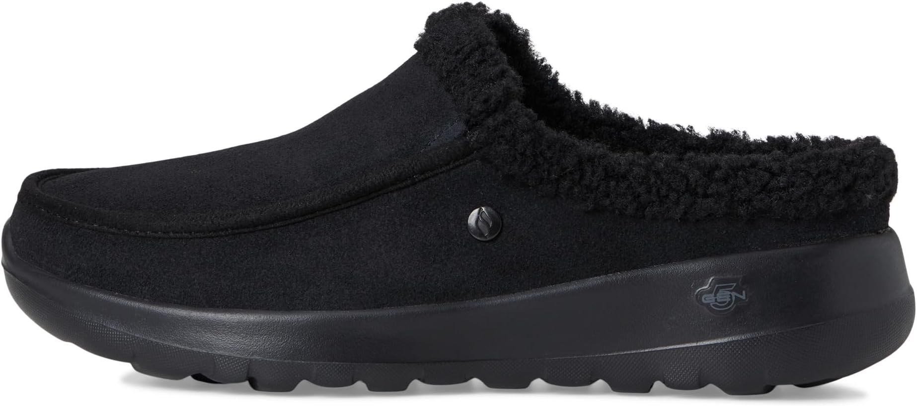 Тапочки SKECHERS Women's On-the-go Joy Suede Moc Toe Slipper, Black/Black — фото 4