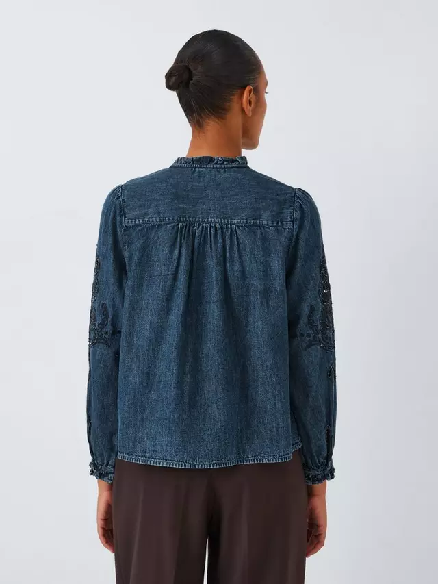 

Блуза John Lewis Denim Cutwork, синий