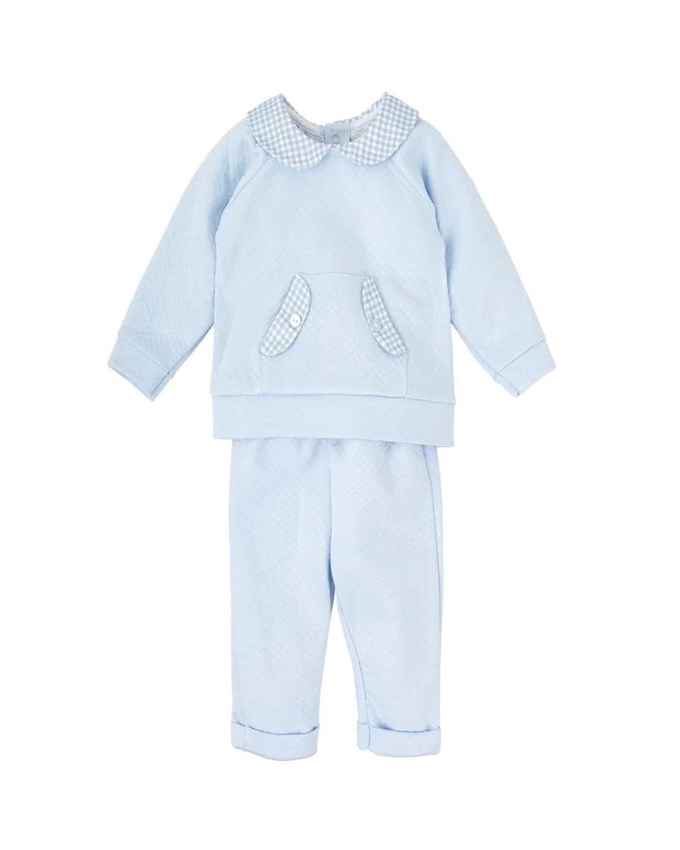 

Детский спортивный костюм для мальчика с воротником-стойкой и подходящими штанами BABIDÚ, синий