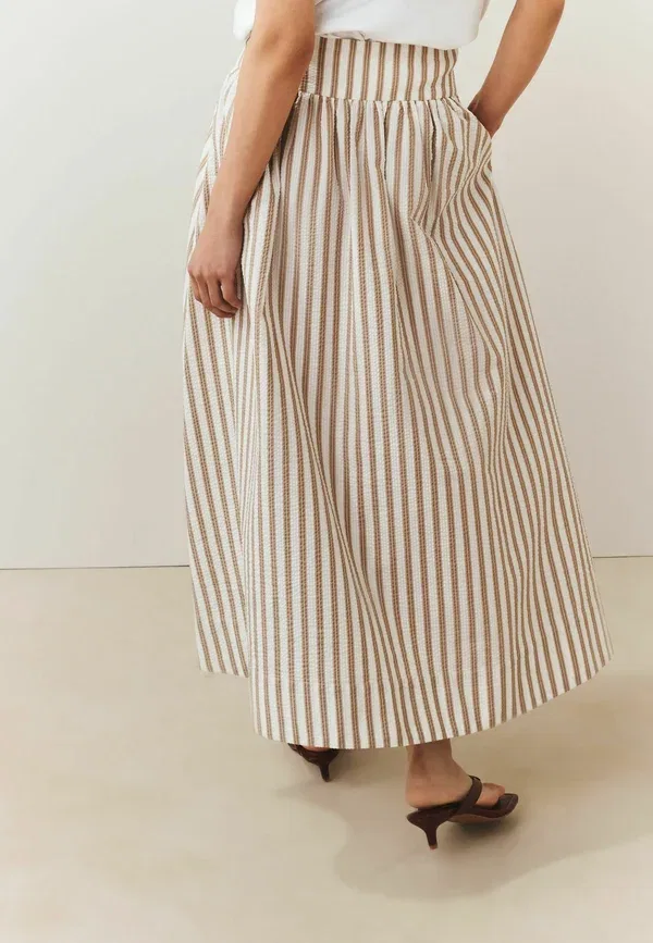 Юбка макси Regular fit button down, Next, нейтральная полоска — фото 3
