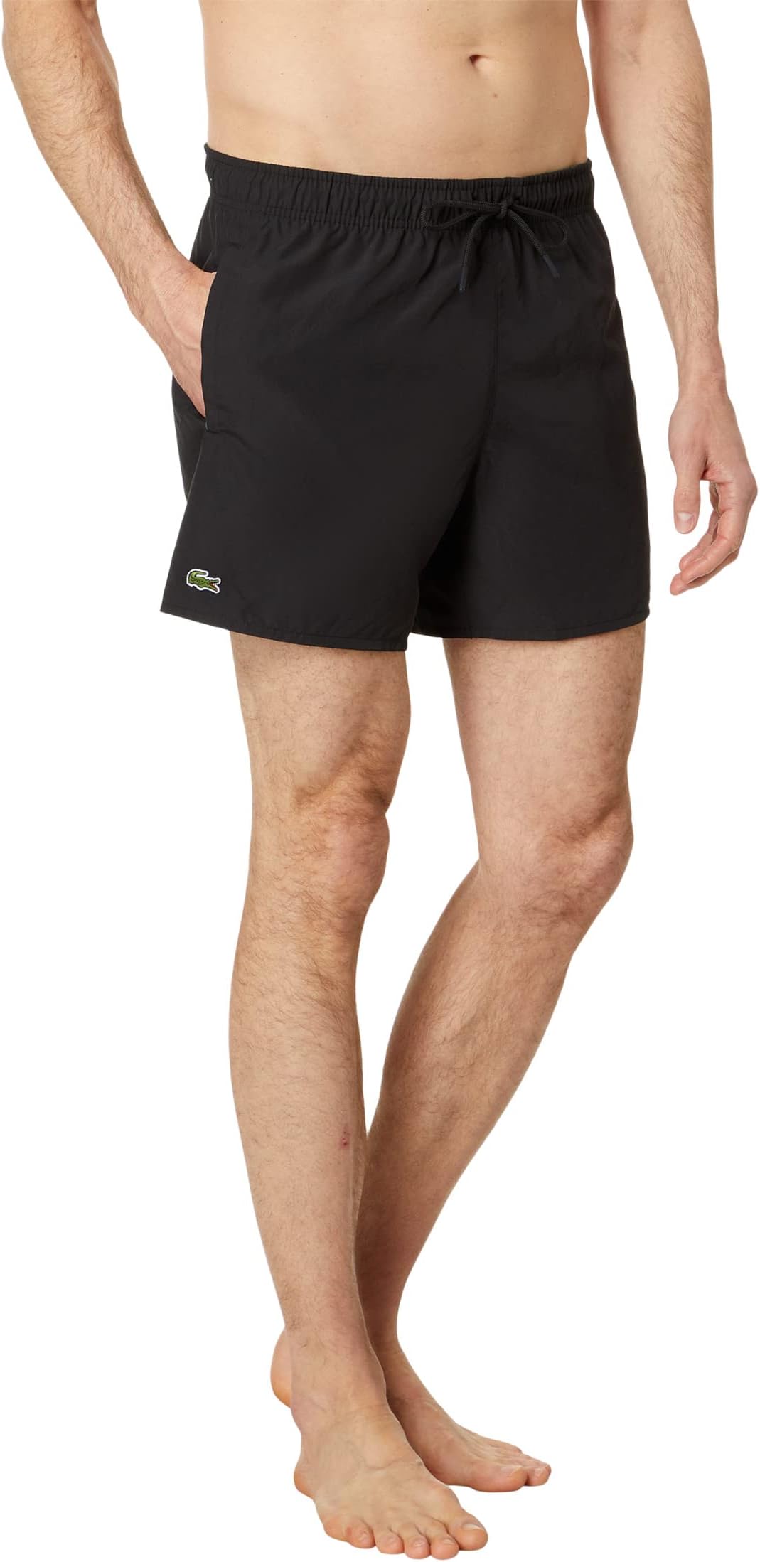 

Плавки Lacoste Solid Elastic Waist Swim Trunks, цвет Black/Green