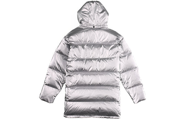 Пуховик adidas originals Metal Dwn Jkt Stay Warm Diagonal zipper Sports hooded down Jacket Silver, цвет silver — фото 2