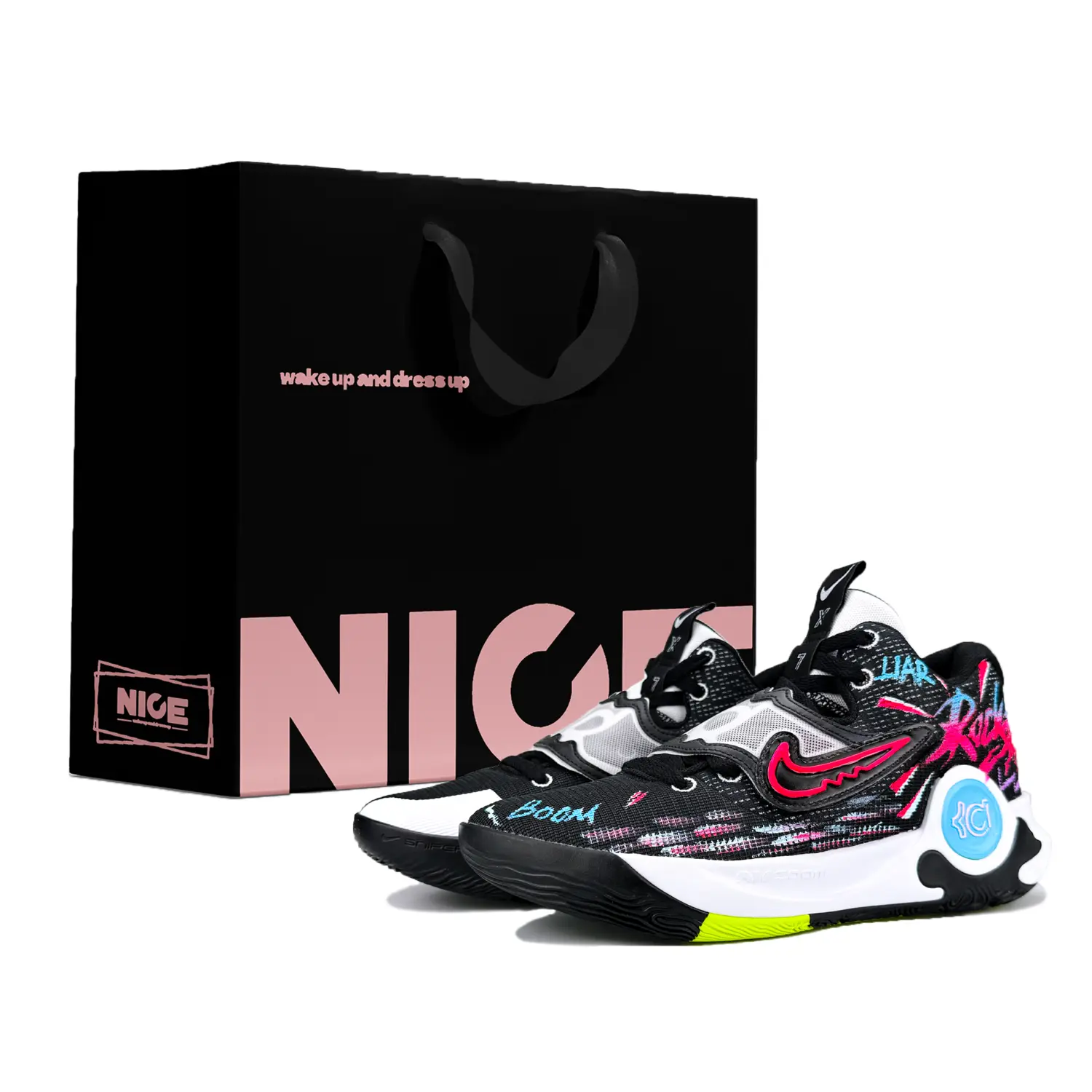 

Nike Баскетбольные кроссовки KD Trey 5 X мужские низкие, черно-белые