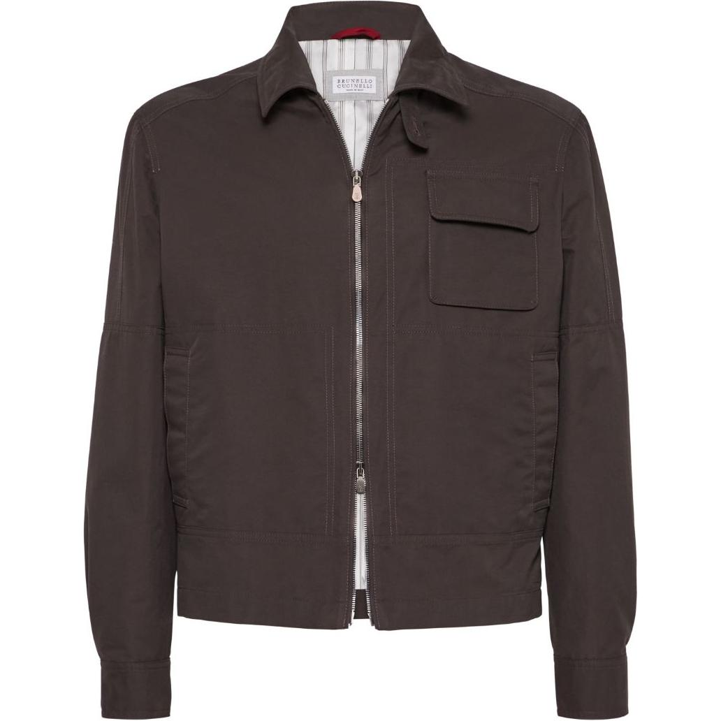 

Куртка с длинными рукавами и застежкой-молнией Brunello Cucinelli, umber