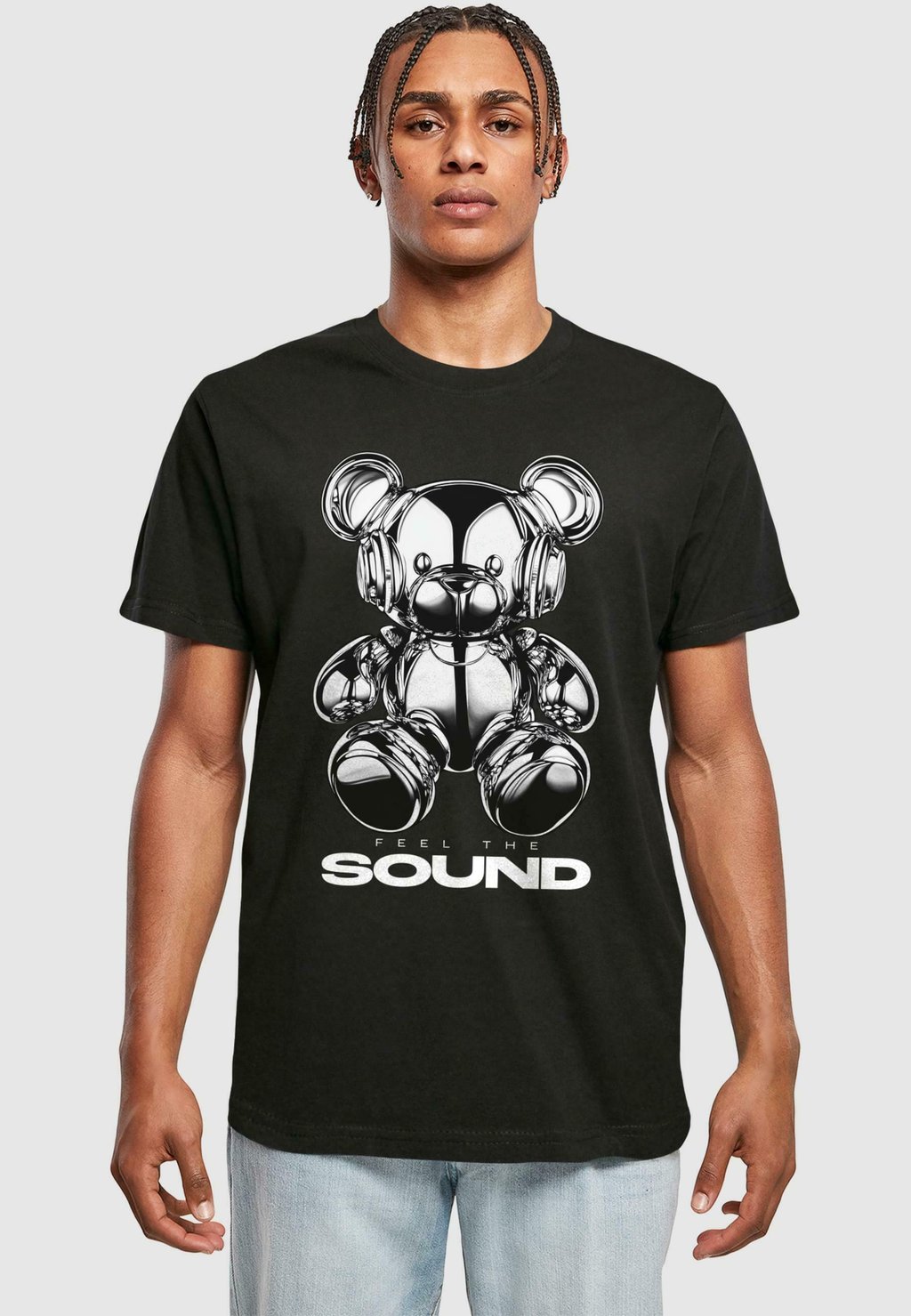 

Рубашка с принтом FEEL THE SOUND CHROME BEAR TEE Mister Tee, черный