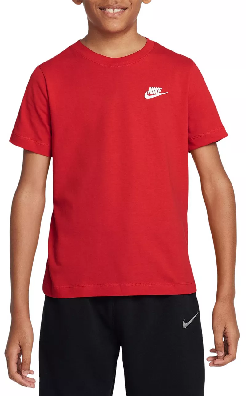 

Детская футболка Nike Sportswear с вышивкой Futura, цвет University Red