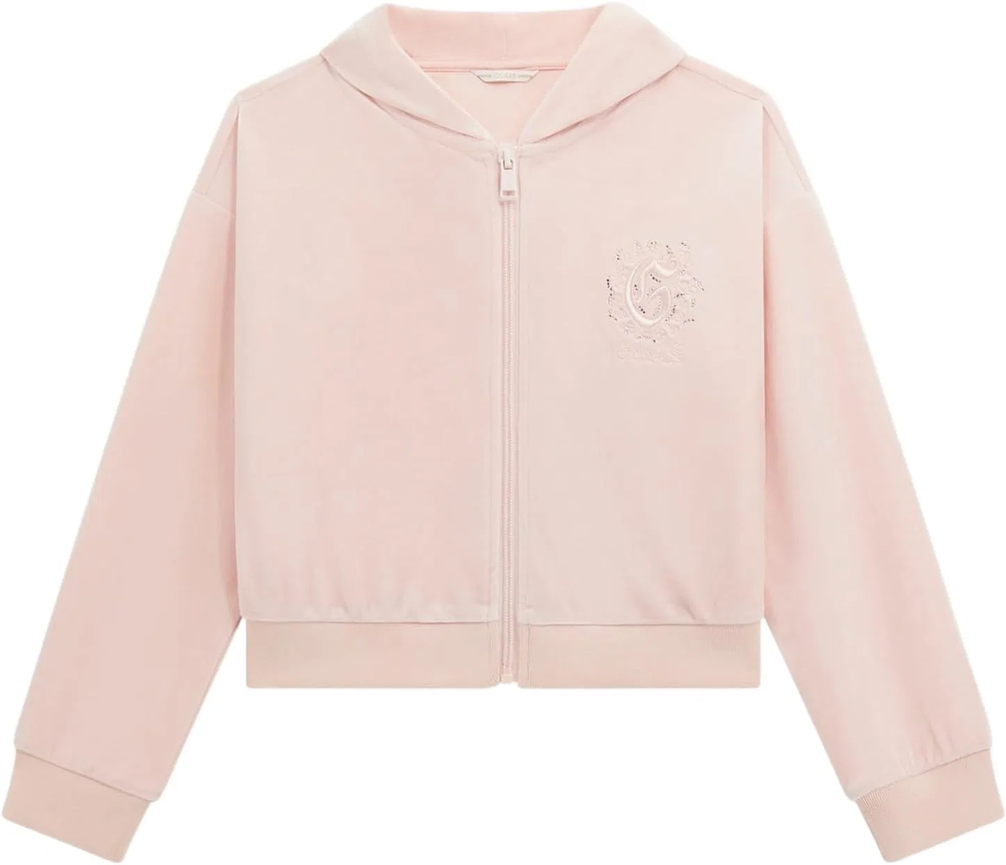 Детская худи велюровая GUESS, цвет Pink Sugar