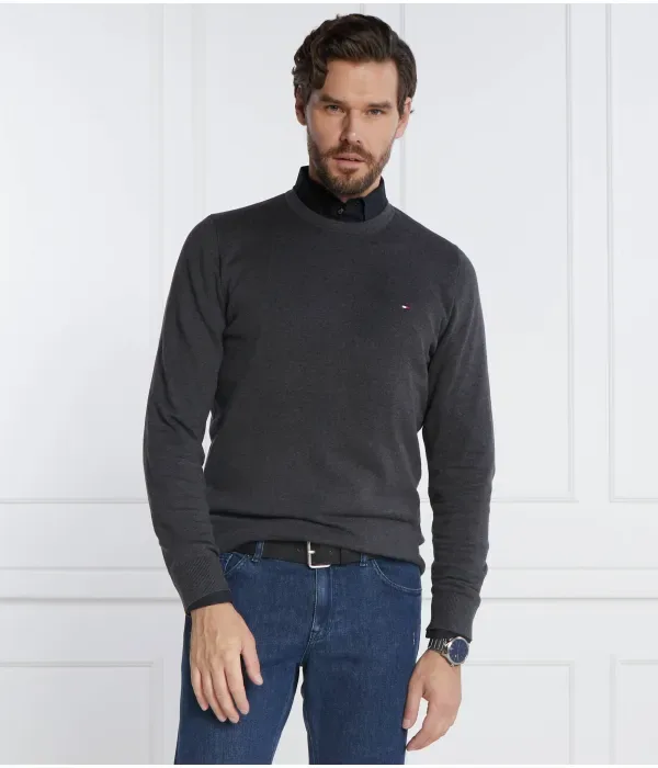 Классический свитер с круглым вырезом regular fit Tommy Hilfiger, графитовый — фото 3