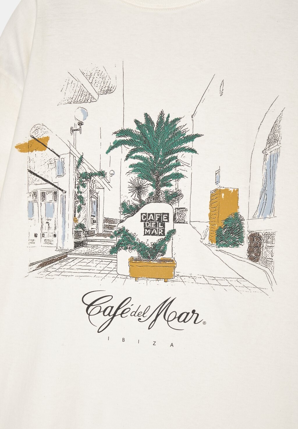 

Футболка с принтом CAFÉ DEL MAR PULL&BEAR, бежевый