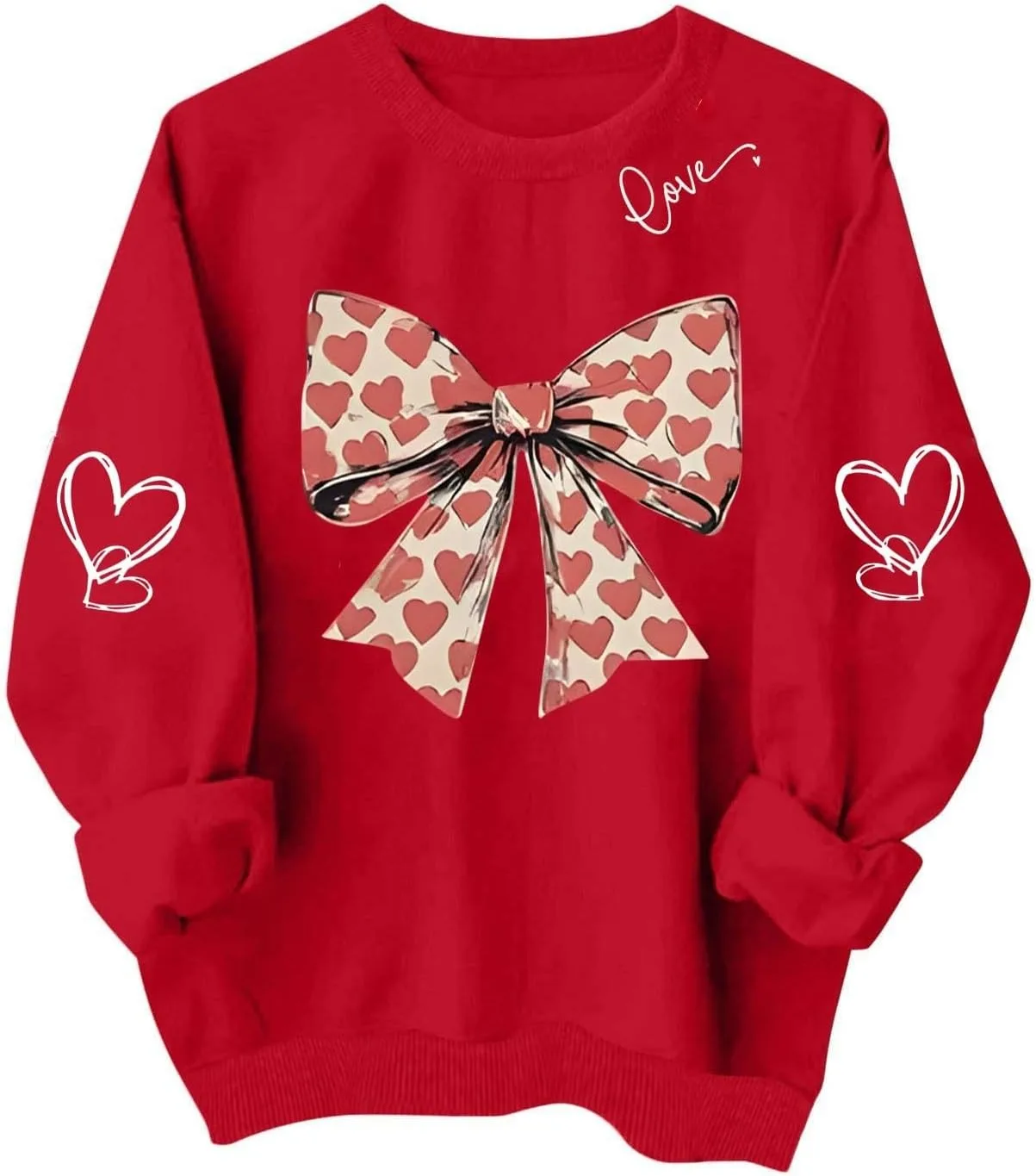 

Свитшот Valentine для женщин 2026 с принтом в виде сердца