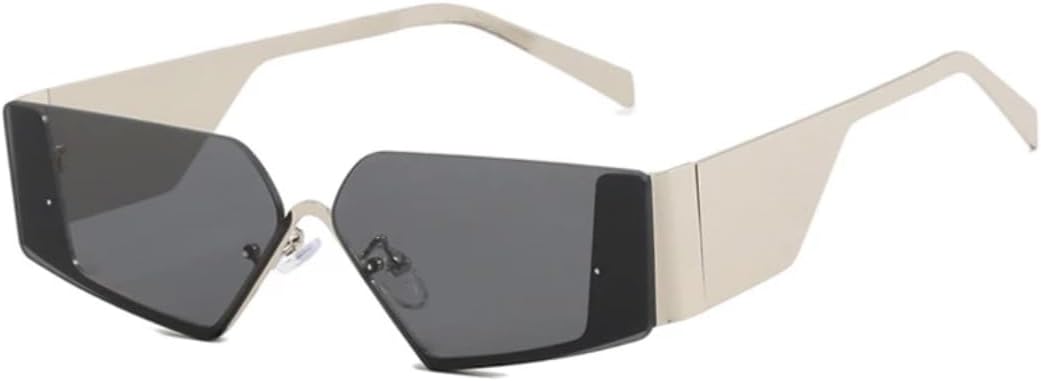 

Солнцезащитные очки с защитой от УФ-излучения UV400 | Оправа «кошачий глаз», широкие дужки, цветные линзы | Для женщин и мужчин, для занятий спортом на открытом воздухе и вождения DSVIGF, Silver-black