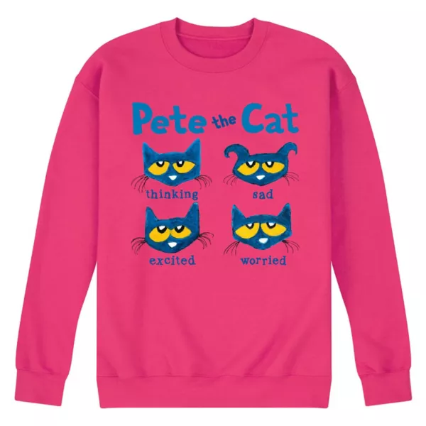 

Мужская флисовая толстовка «Лица Пита» Pete The Cat, пурпурный