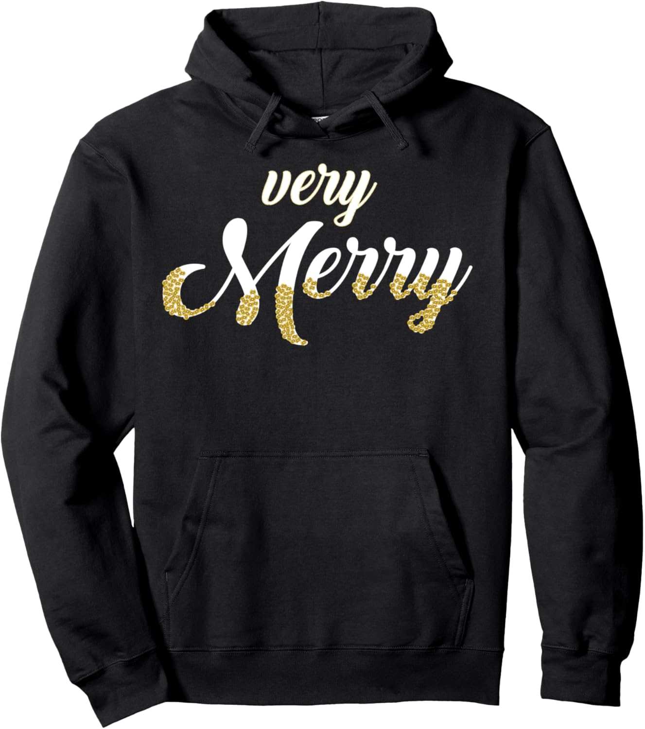 

Модная рождественская толстовка с золотыми пайетками «Very Merry» Trendy Apparel