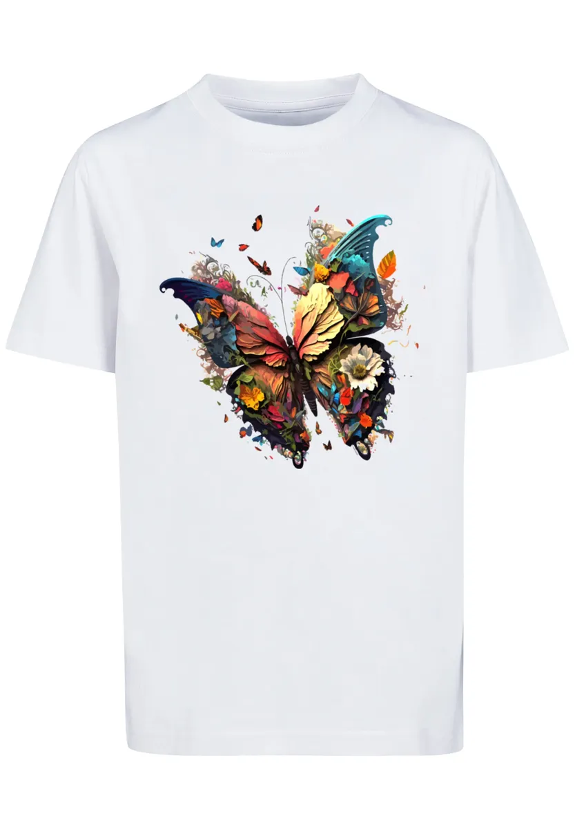 

F4NT4STIC Футболка "Butterfly Colorful", принт, белый