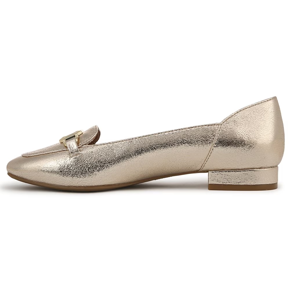 Туфли-лоферы Celine Lifestride, platino gold faux leather — фото 4