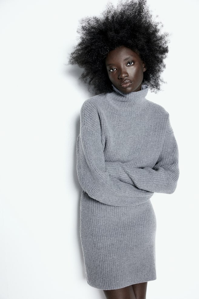 

Платье водолазка из микса кашемира H&M, серый