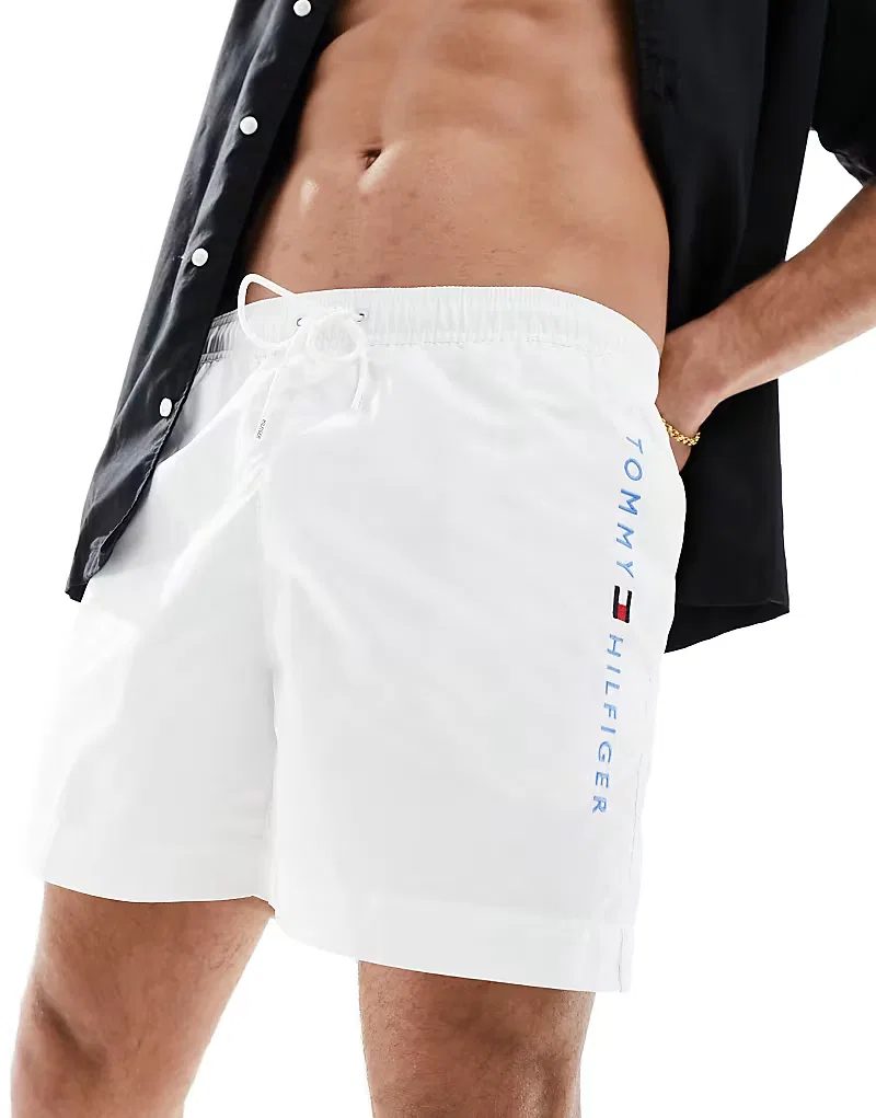 Плавки-шорты Tommy Hilfiger Original среднего размера на завязках, белый