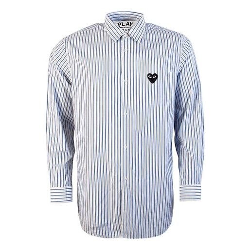 

Рубашка striped shirt black emblem 'blue' Comme Des Garcons Play, синий