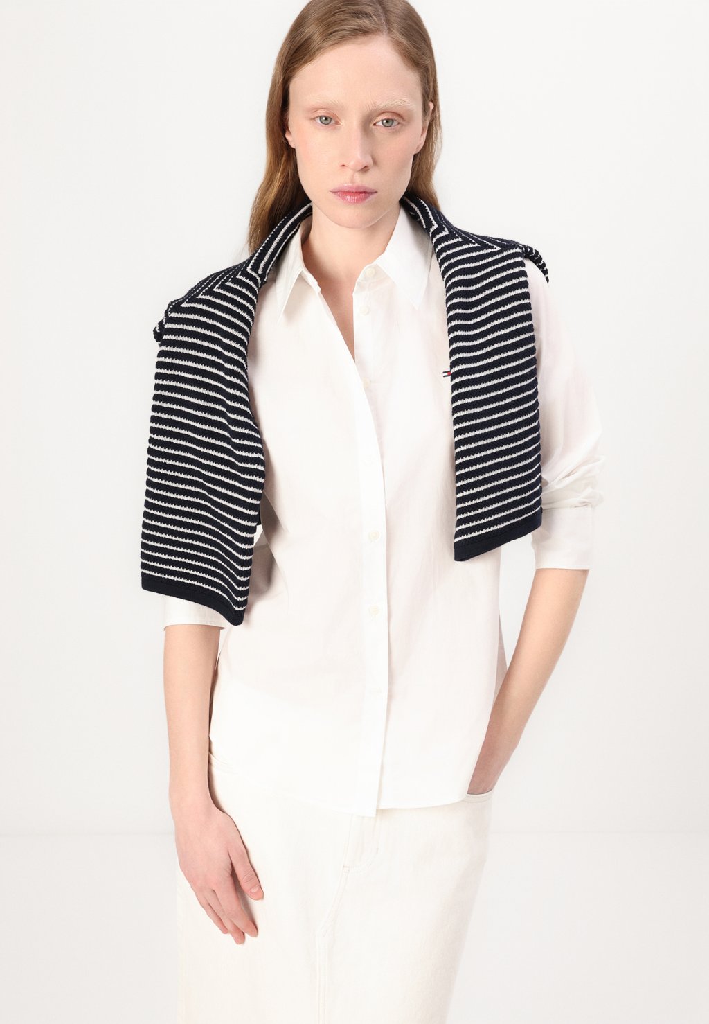 Блузка на пуговицах STRETCH REGULAR SHIRT Tommy Hilfiger, белый — фото 4