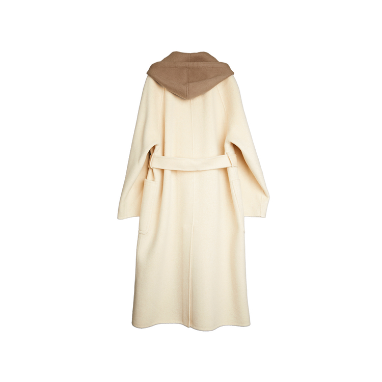 

ELLE Пальто женское Ecru с капюшоном, умеренно прямое