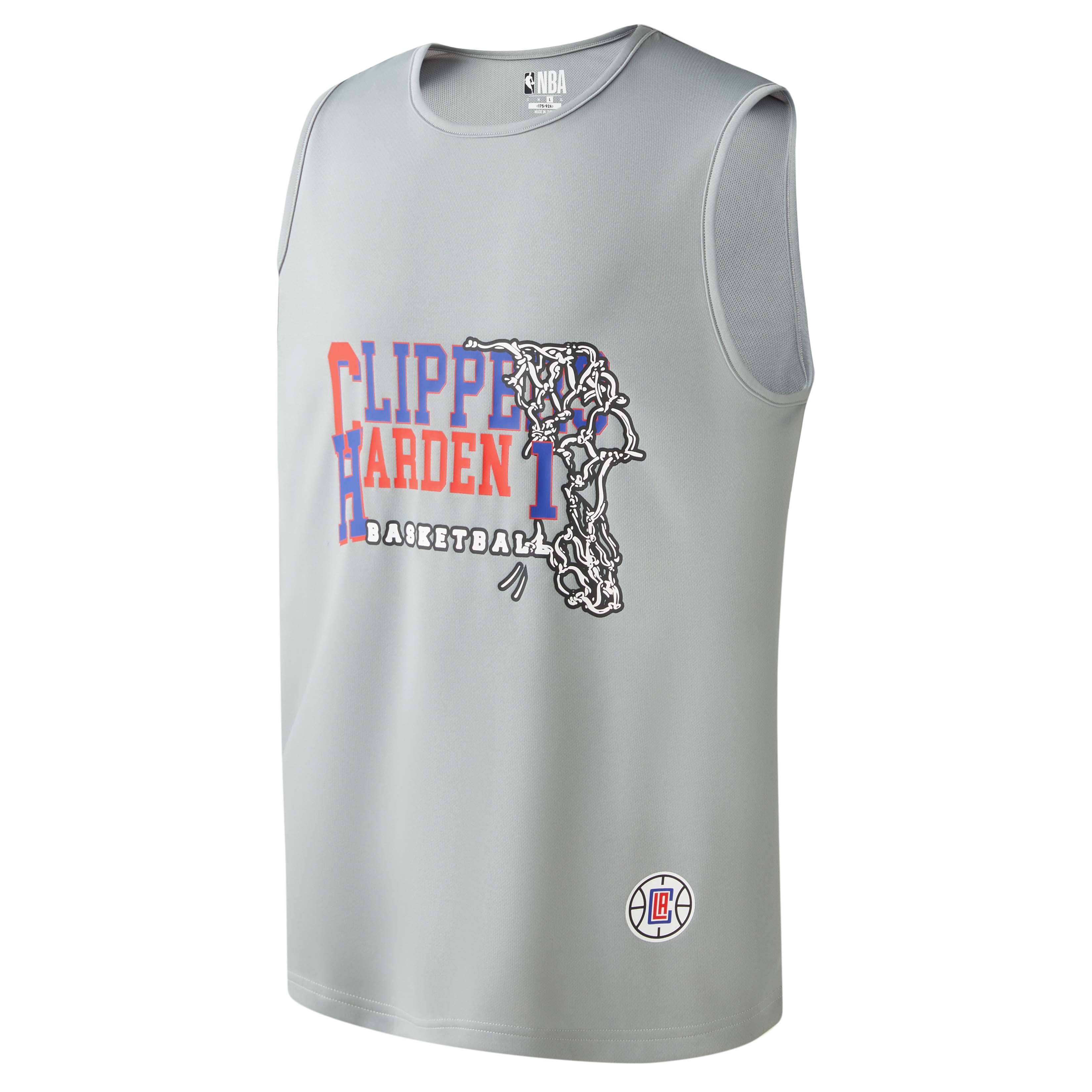 

Майка Clippers Team унисекс серые NBA, серый