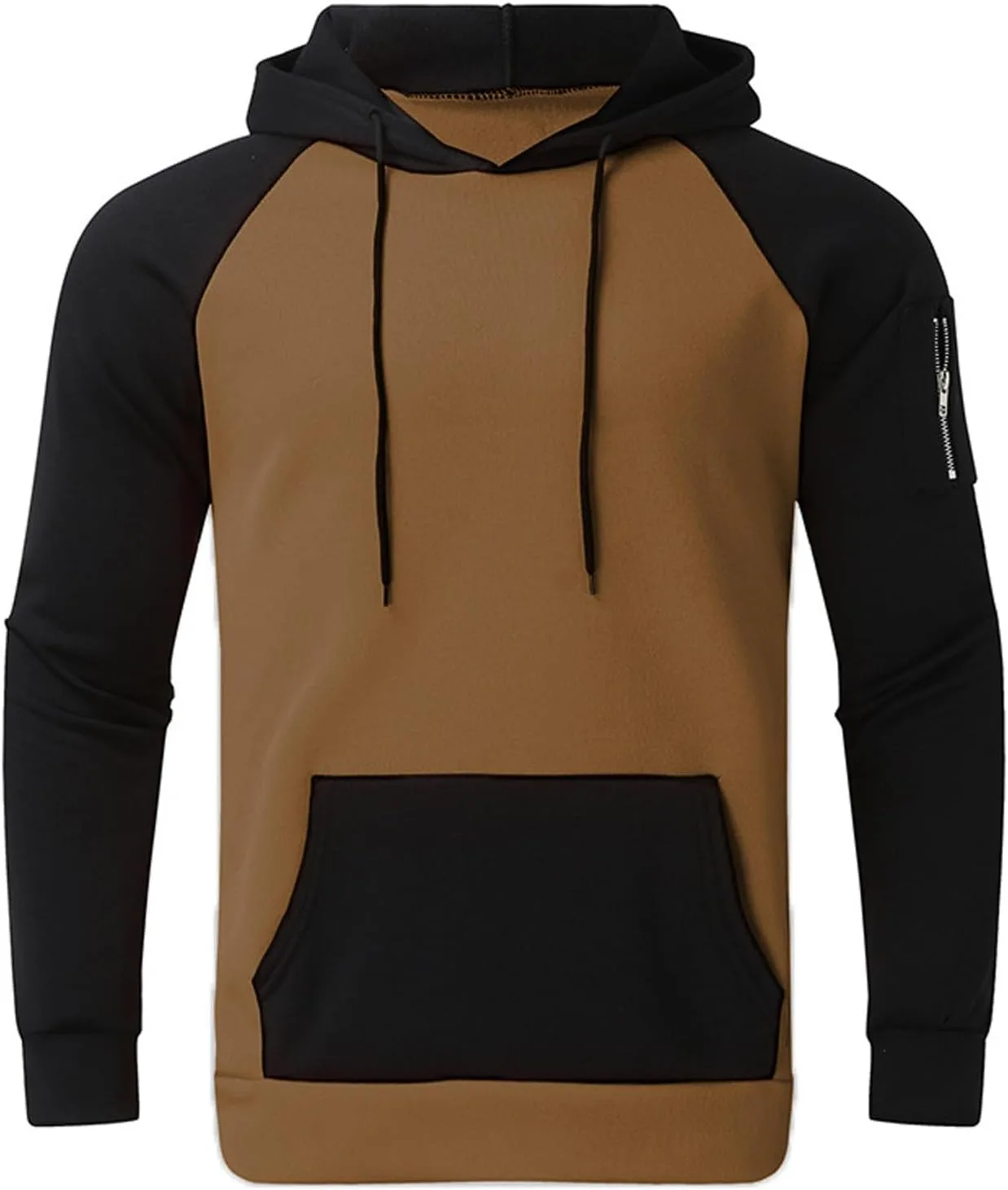 

Свитшот мужской с капюшоном Color Block, флисовый, с карманом