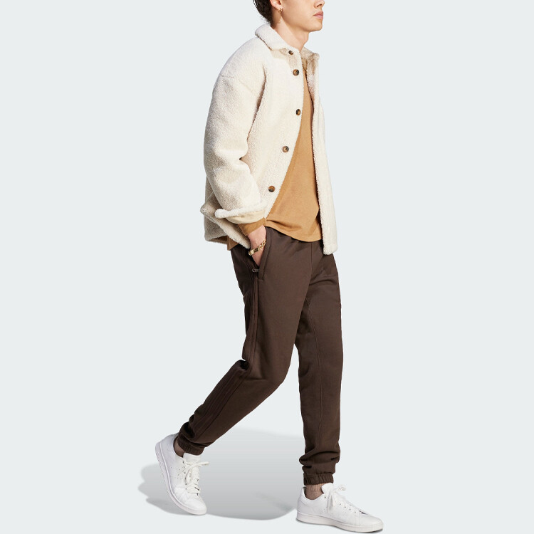 ESSENTIALS Трикотажные спортивные штаны мужские темно-коричневые Adidas Originals, коричневый — фото 4