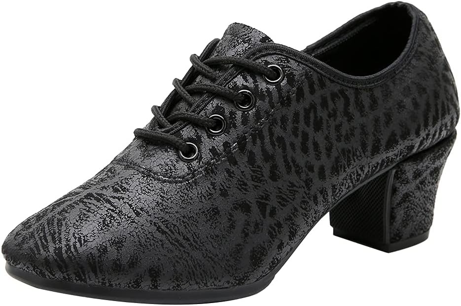 

Туфли для латинских танцев JUODVMP для женщин и мужчин, для практики, с завязками, закрытый носок, стандартные бальные, для обучения и выступлений, модель LHD-NJB, черный