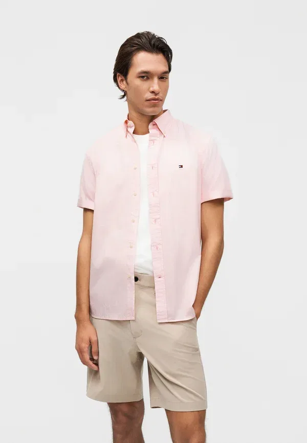 Рубашка Tommy Hilfiger garment dyed shirt, розовая — фото 4