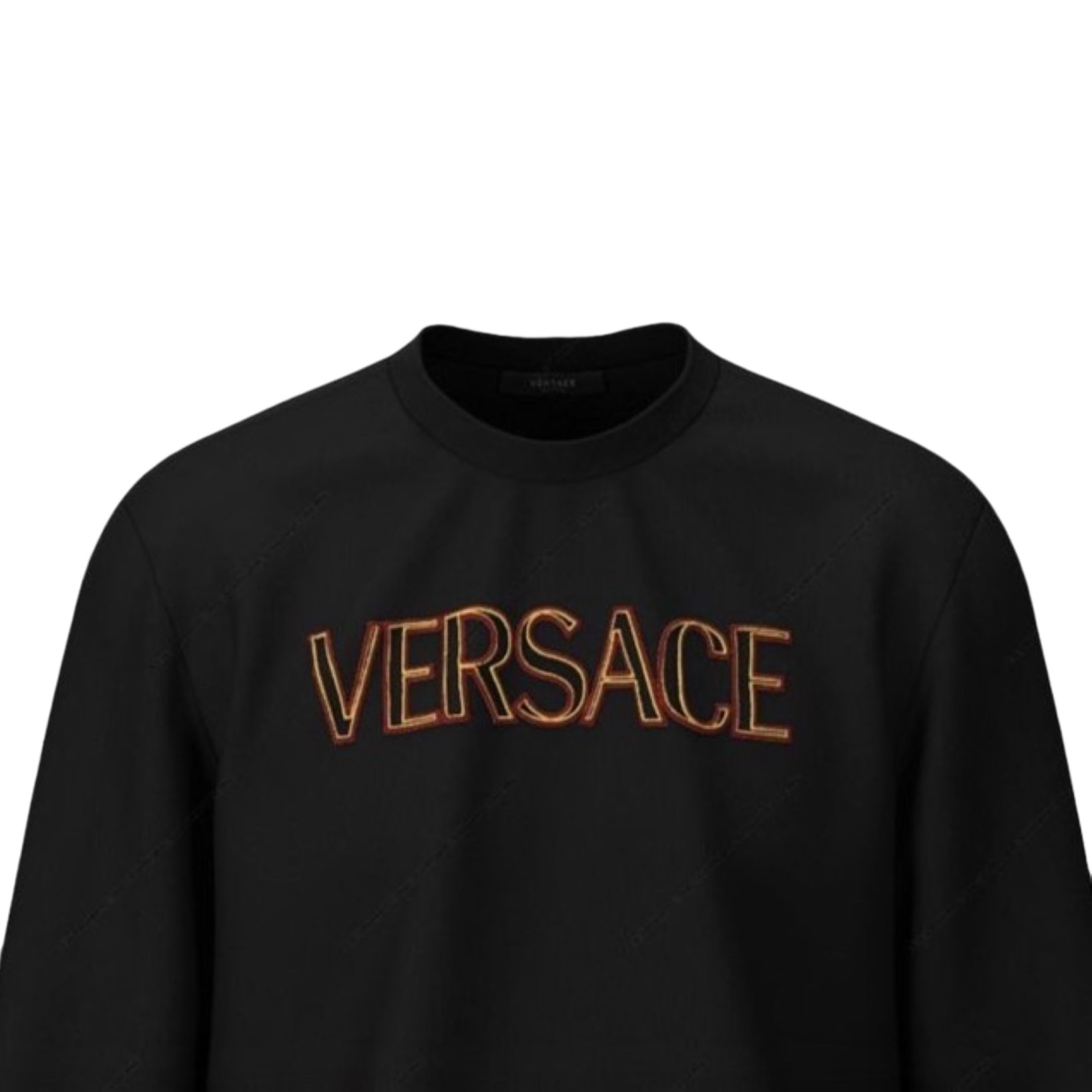 Versace Мужская толстовка с круглым вырезом, черная, средней толщины, стандартного размера — фото 3