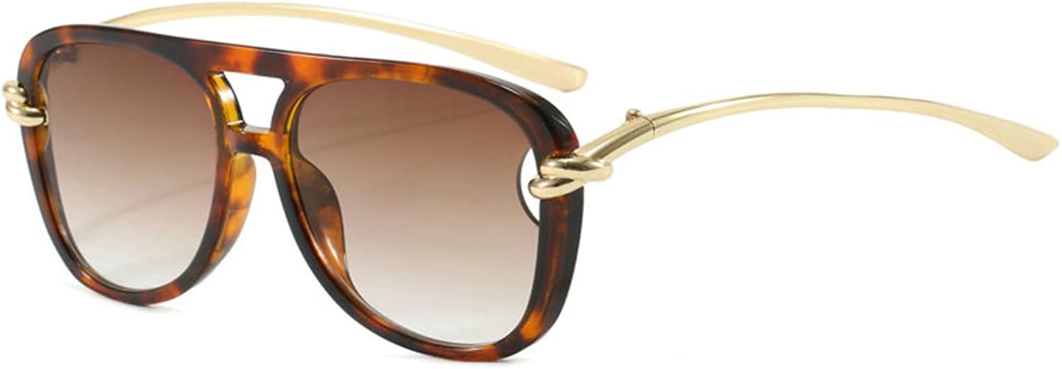 

Модные солнцезащитные очки-пилот COTIA для женщин и мужчин, с двойной оправой, квадратной формой, винтажным дизайном, металлическим каркасом, для активного отдыха и путешествий, Leopard