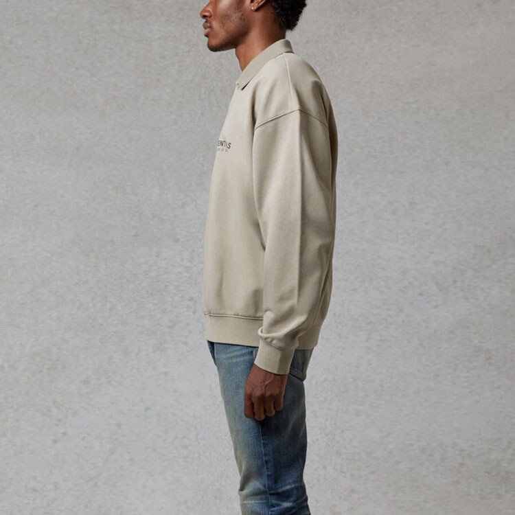 Футболка поло унисекс FW20 Оливковый Fear Of God Essentials, оливковый — фото 4