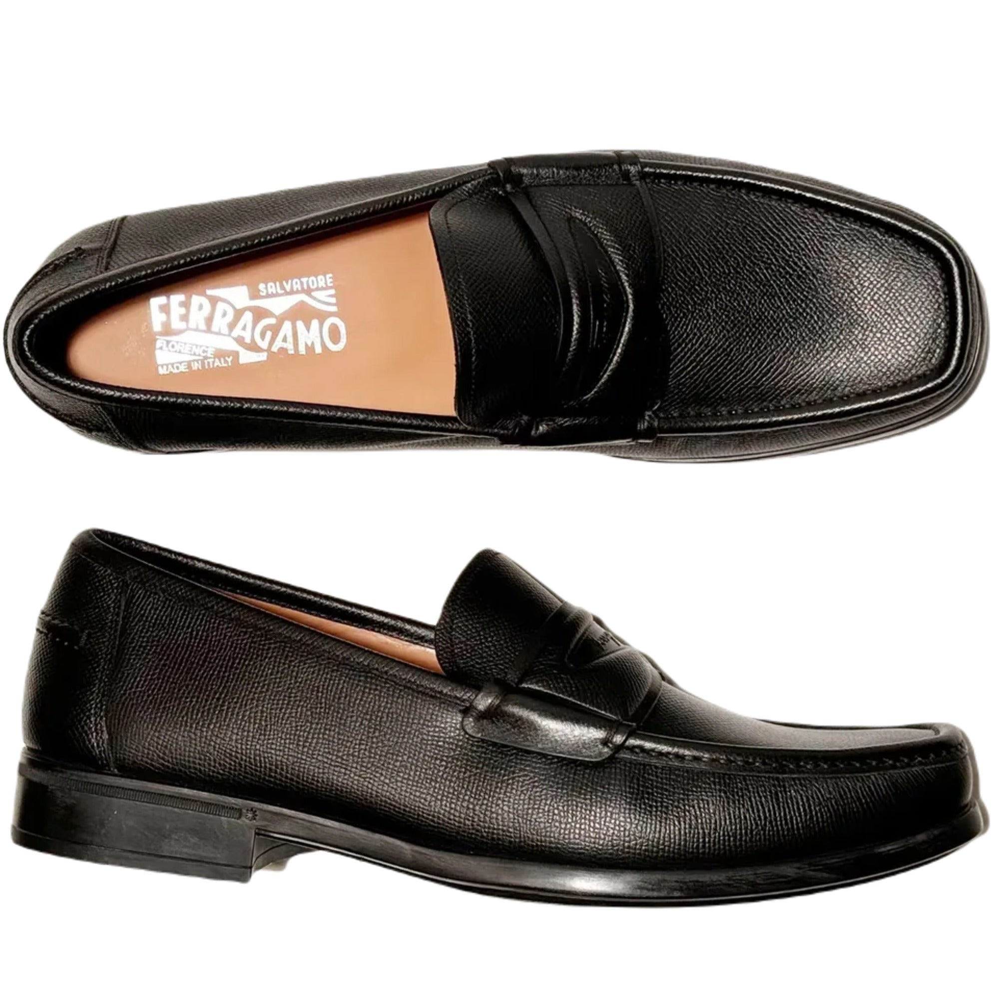 Мужские мокасины Ferragamo Lanzarote черного цвета Salvatore Ferragamo — фото 2