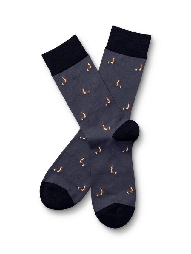 

Носки с лисой из богатого хлопка Charles Tyrwhitt, цвет Heather Blue
