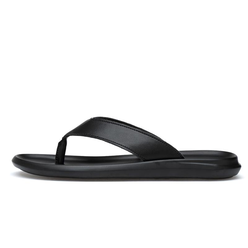 

Износостойкие и нескользящие шлепанцы мужские черные Kuding, Black