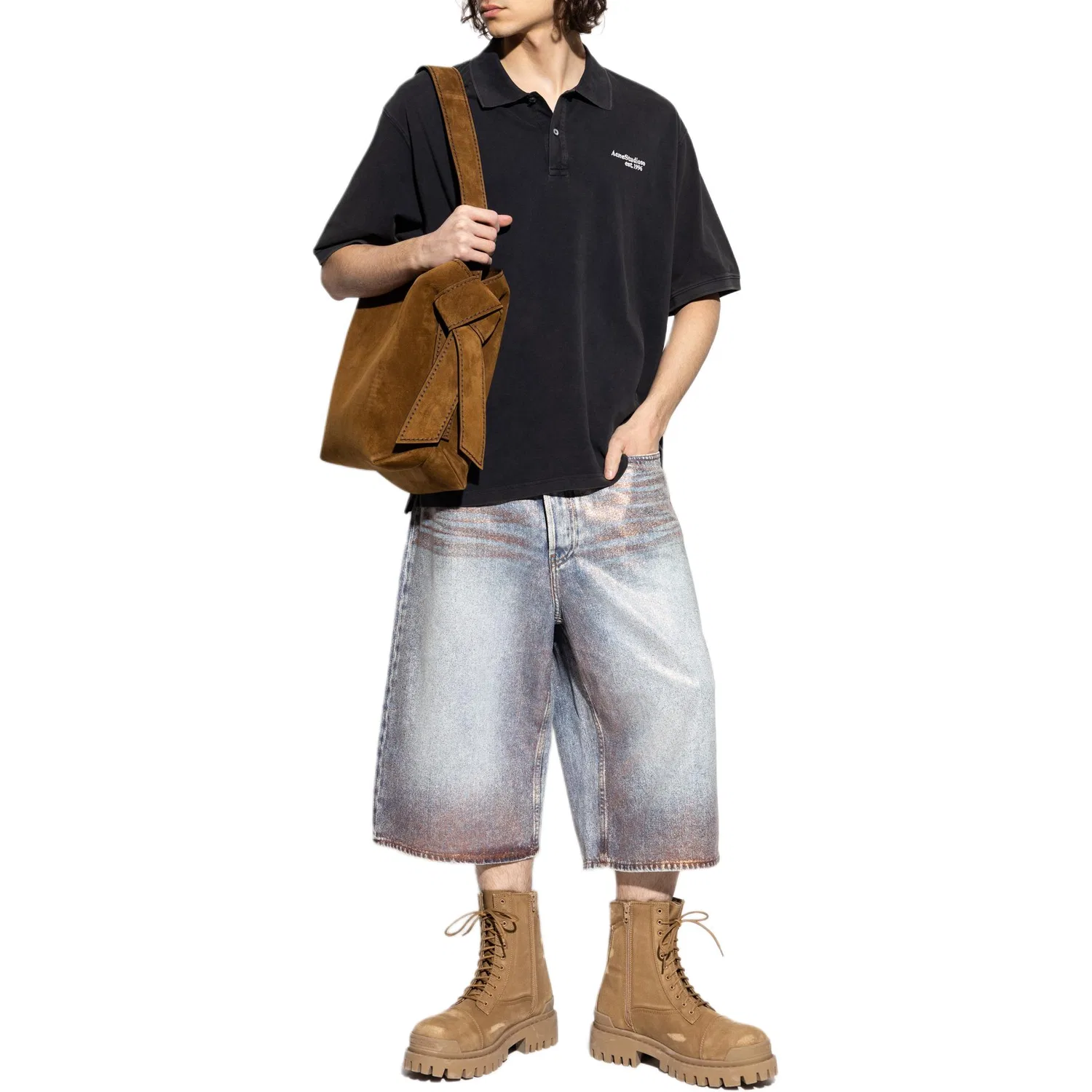 Джинсовые шорты Acne Studios, Rose Copper Light Blue — фото 3