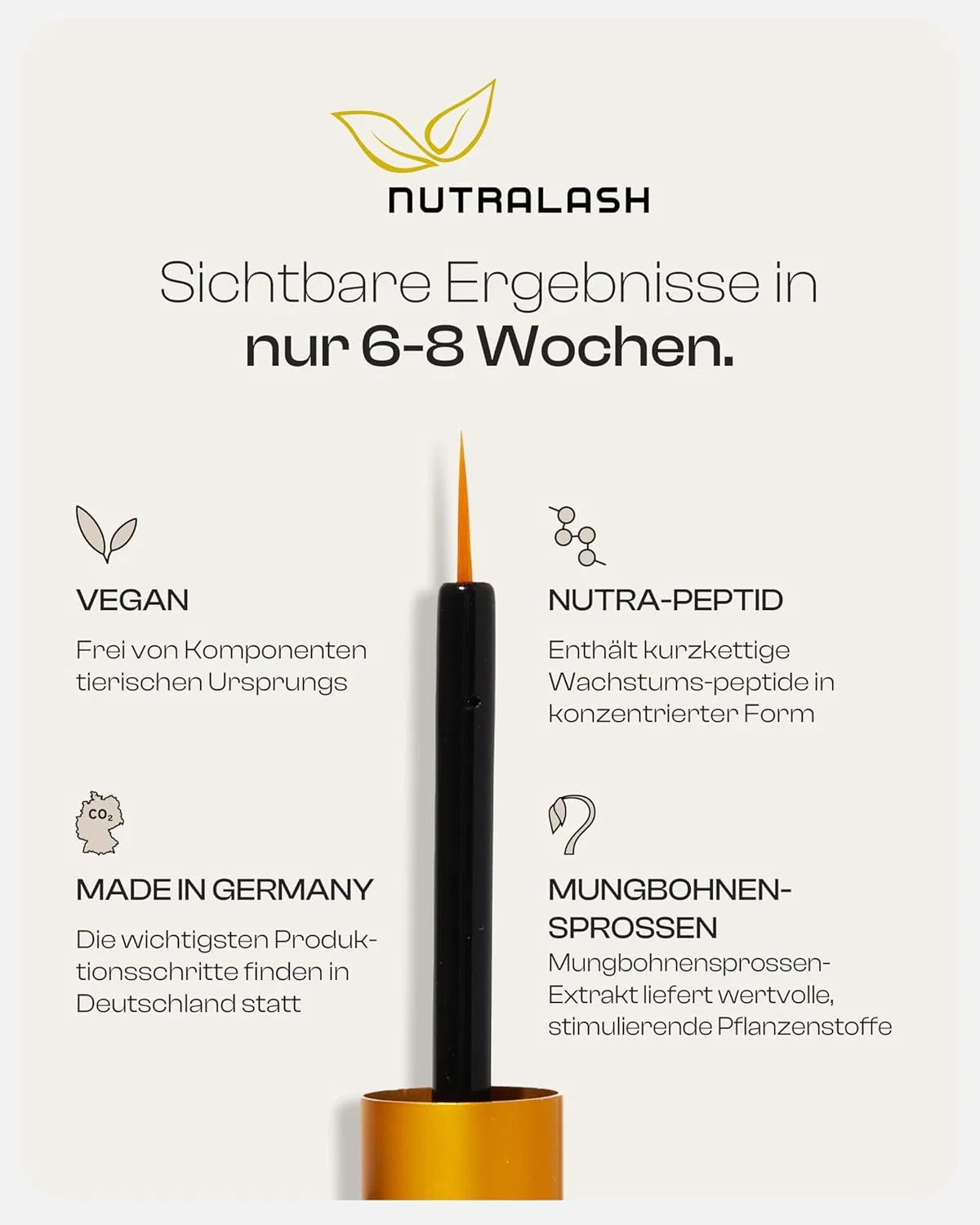 Веганская сыворотка для ресниц и бровей «NuVega Lash Eyelash», 1 мл ‎Nutracosmetic — фото 3