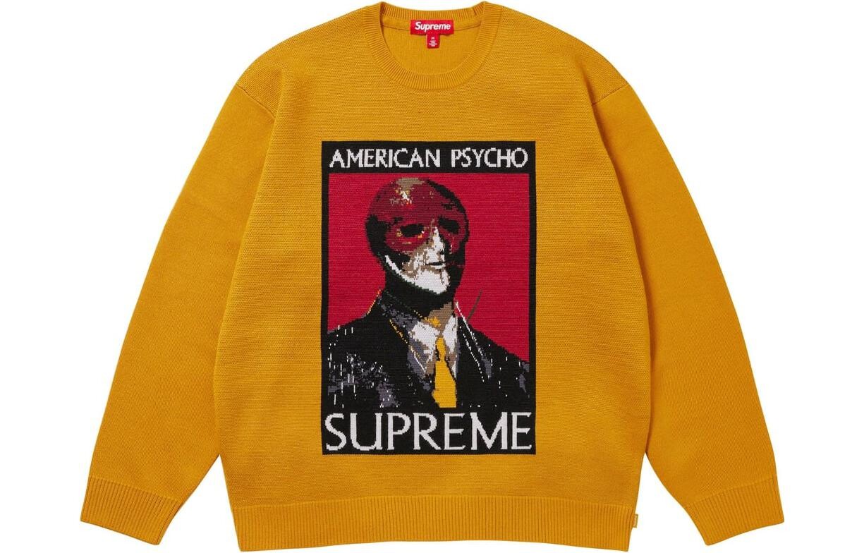

X American Mental Patient FW23 Ко-брендовый свитер унисекс Supreme, желтый