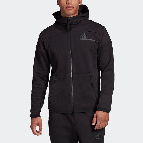 Куртка adidas Sports Stylish Zipper Hooded Jacket Black, черный — фото 3