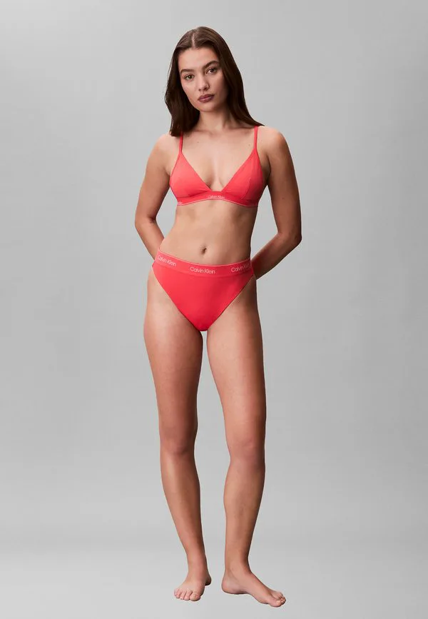 Топ бикини с треугольным значком Calvin Klein Swimwear, Punch Pink — фото 2