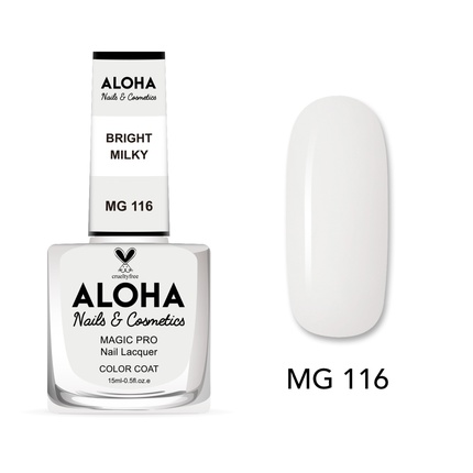 

Лак для ногтей Magic Pro 15 мл - Mg 116 / Яркий молочный Aloha Nails & Cosmetics